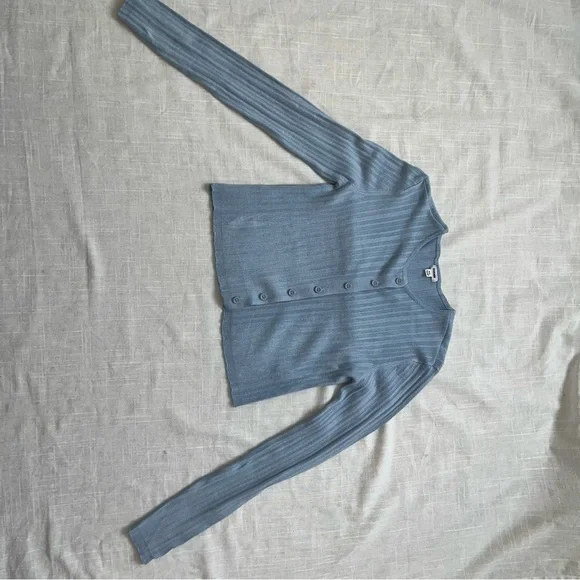Garage Light Blue Ribbed Knit Top - Picture 7 of 11